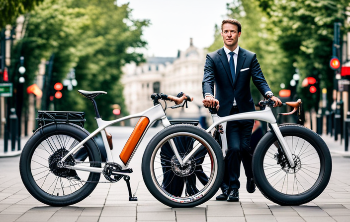 An image showcasing a skilled technician, surrounded by an assortment of electric bike conversion kits, meticulously transforming a standard bicycle into an electrified marvel