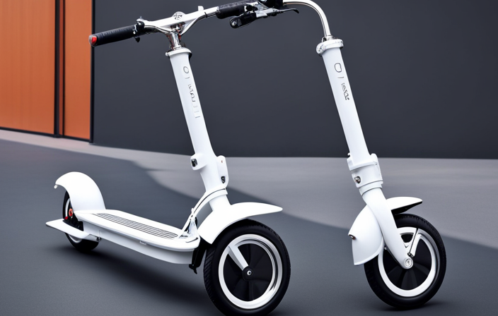 An image showcasing the sleek and modern design of the K1 Electric Folding Scooter Scoot E-Bike in White