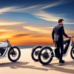 An image showcasing three electric bikes, with sleek and muscular frames, exuding power and speed