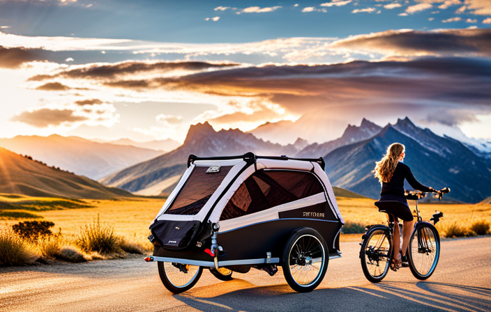 An image showcasing a sleek, sturdy Burley bike trailer crafted from high-quality materials