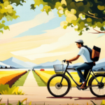 An image capturing the essence of an electric bike ride, with a rider effortlessly cruising through a picturesque landscape