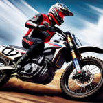 An image capturing the frustration of a pit bike owner, featuring a close-up shot of a gloved hand repeatedly pressing the electric start button, while a small solenoid nearby emits a distinctive clicking sound