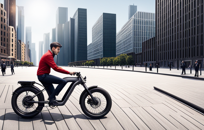 An image showcasing the inner workings of a Xiaomi electric bike: the sleek frame housing a powerful battery, connected to a compact motor, which propels the bike forward efficiently