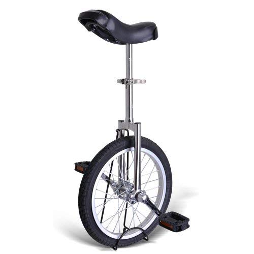 Gorilla Unisex Unicycle Heavy Duty Steel Frame and Alloy Wheel Chrome 16 Inch