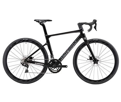 KABON Full Carbon Road Bike, 700C Carbon Fiber Frame Road Bike with Shimano 105 22 Speed Disc Brake Racing Bicycle with Carbon Wheelset (Black, 53cm)