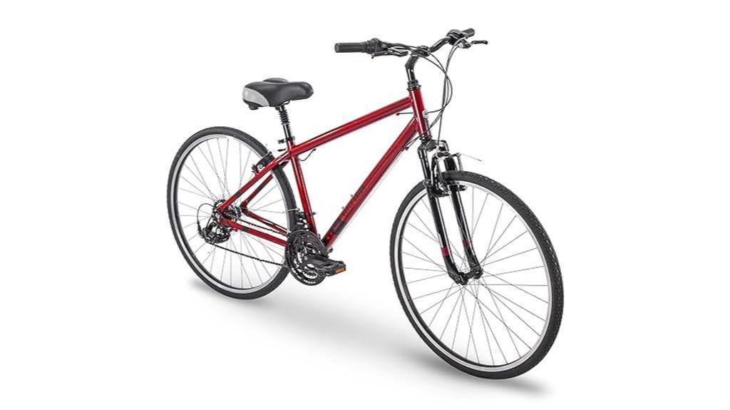 hybrid comfort bike metallic red