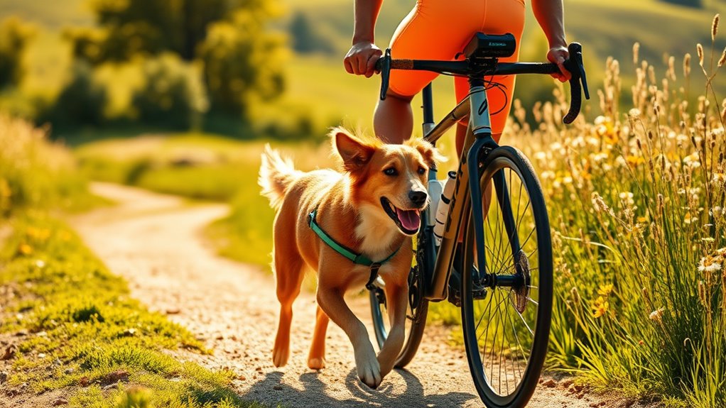 biking training with dogs