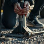fixing a flat tire