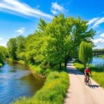 scenic river views biking