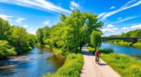 scenic river views biking