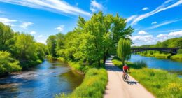 scenic river views biking