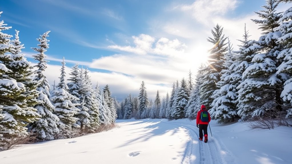 skiing and snowshoeing adventure