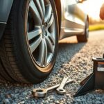 changing a flat tire