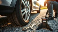changing a flat tire