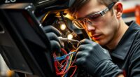 checking motorbike wiring connections