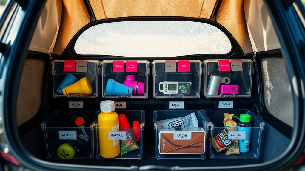 clear color coded compartment labels