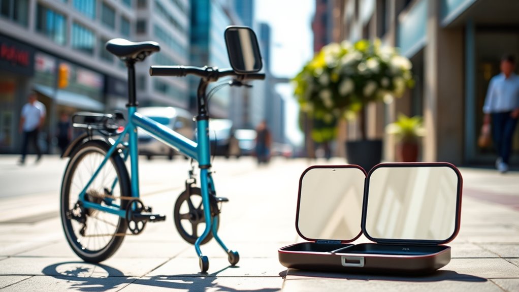 compact adjustable vibration damped mirrors