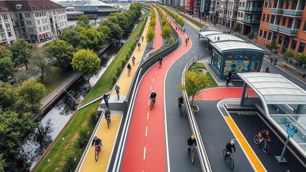 cycling infrastructure and green routes