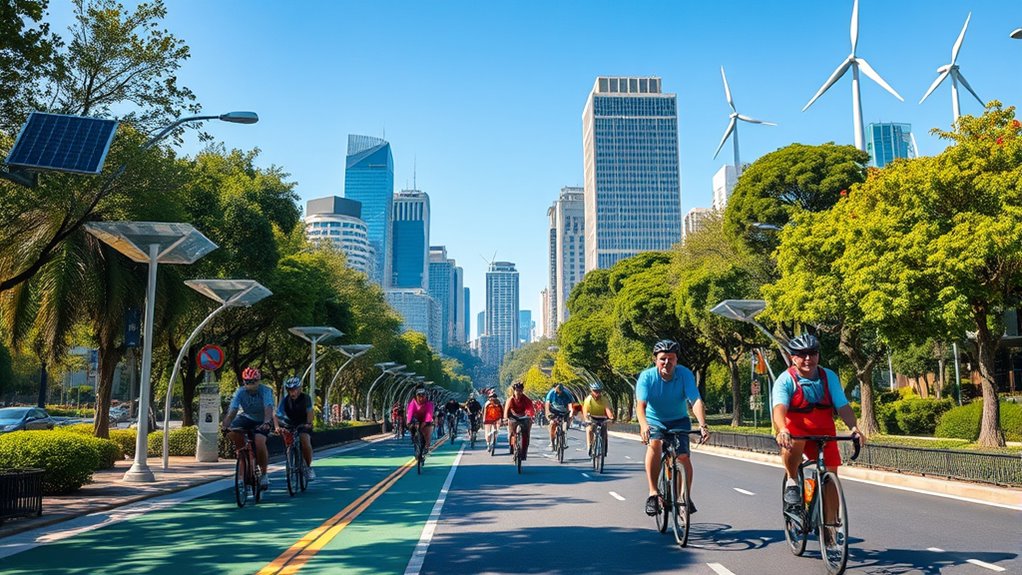 cycling reduces emissions and improves health