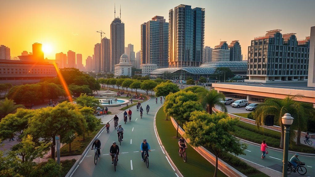 cycling reduces pollution and obesity