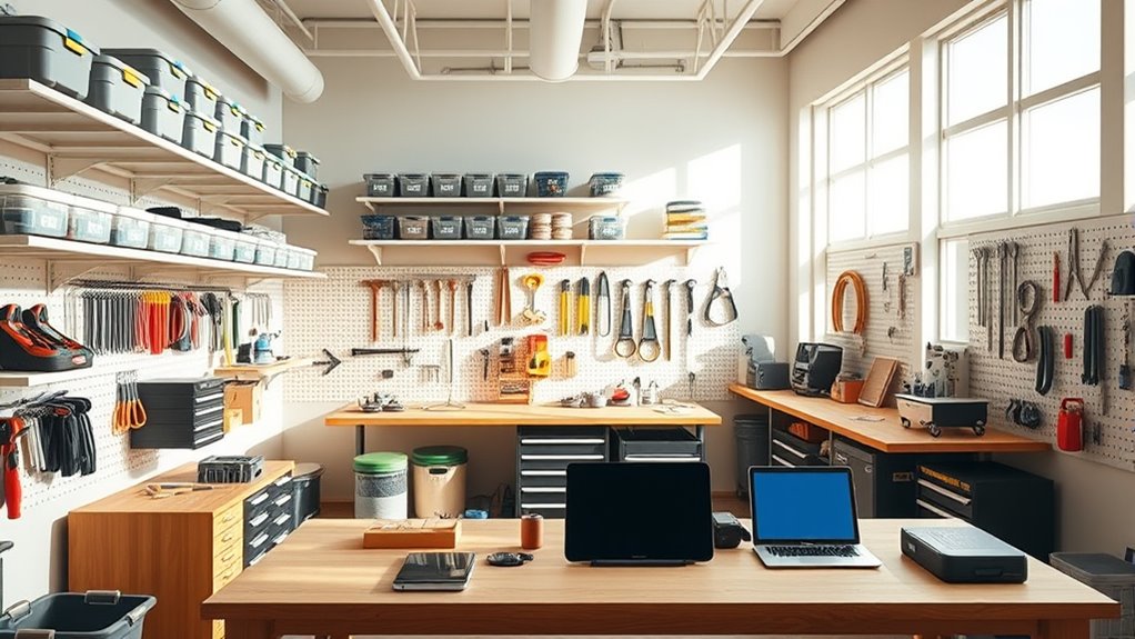 flexible labeled workshop storage