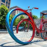 global bike themed art displays