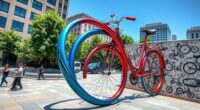 global bike themed art displays