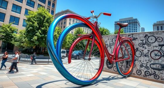 global bike themed art displays