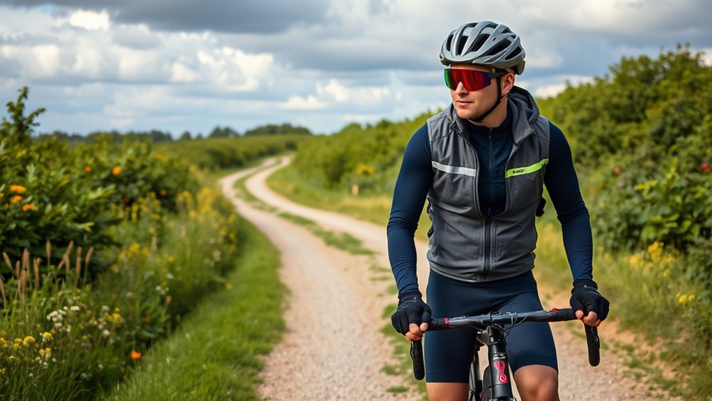 layered weather resistant cycling gear