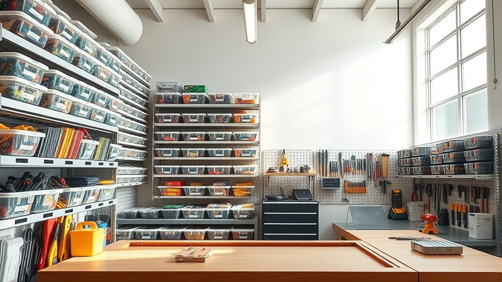 organized adaptable workshop storage