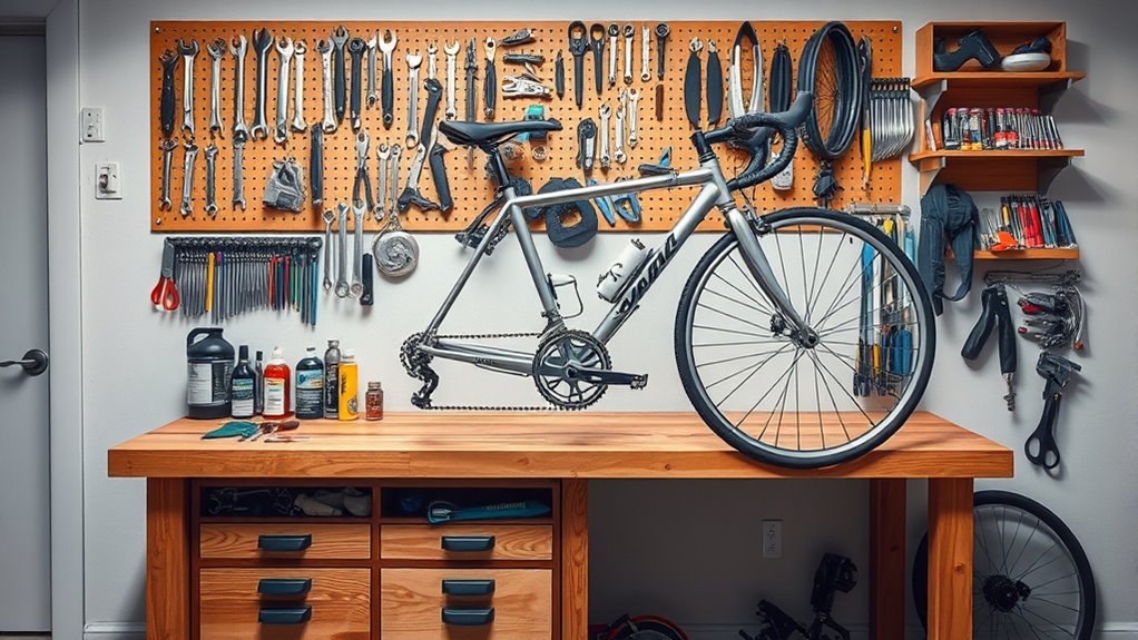organized bike repair station