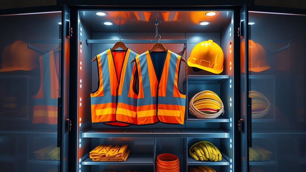 organized safety gear storage