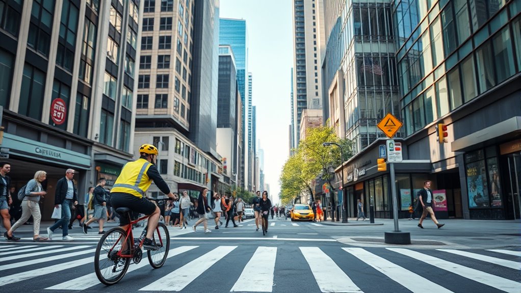 prioritize pedestrians ride safely