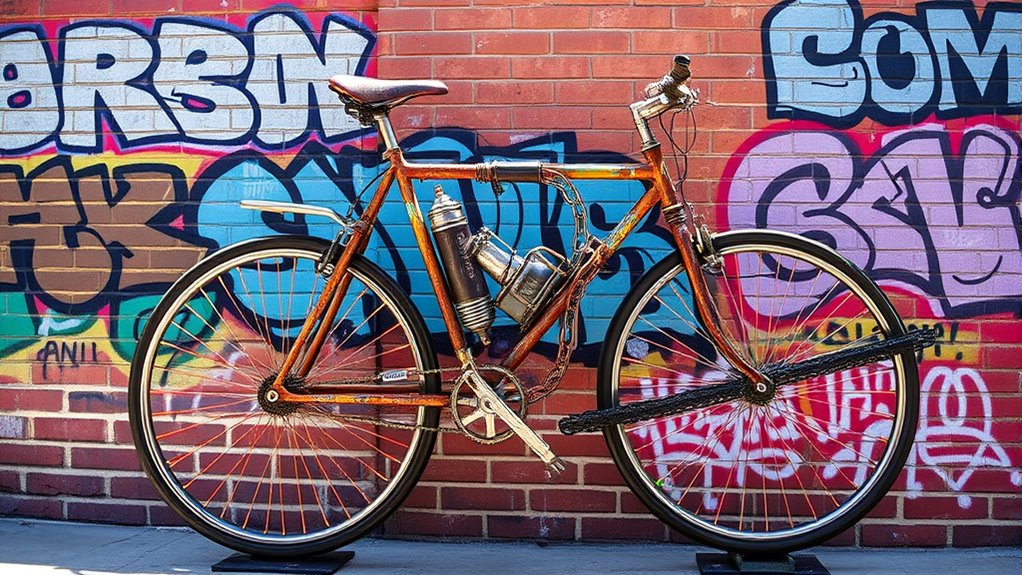 recycled bike art installations