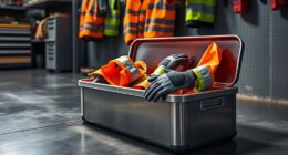 reflective safety gear storage