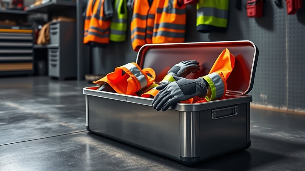 reflective safety gear storage