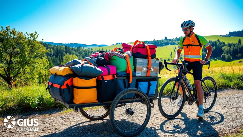 securely pack bike trailer gear