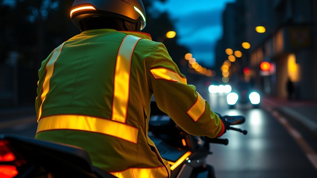 bright lights reflective gear