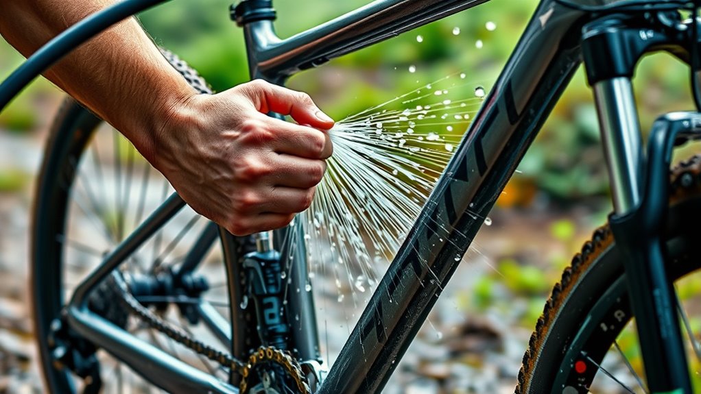 clean bike promptly after rain