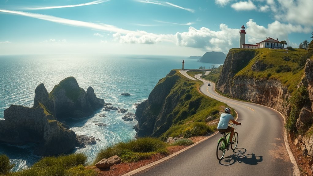 coastal bike routes with landmarks
