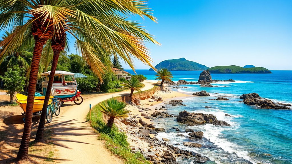 coastal island hopping by bike
