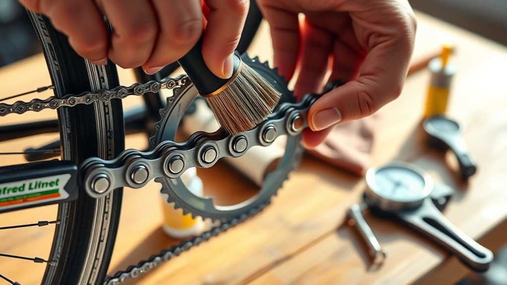 maintain chain cleanliness and tension