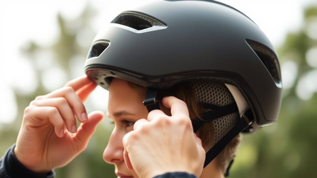 securely adjust helmet straps