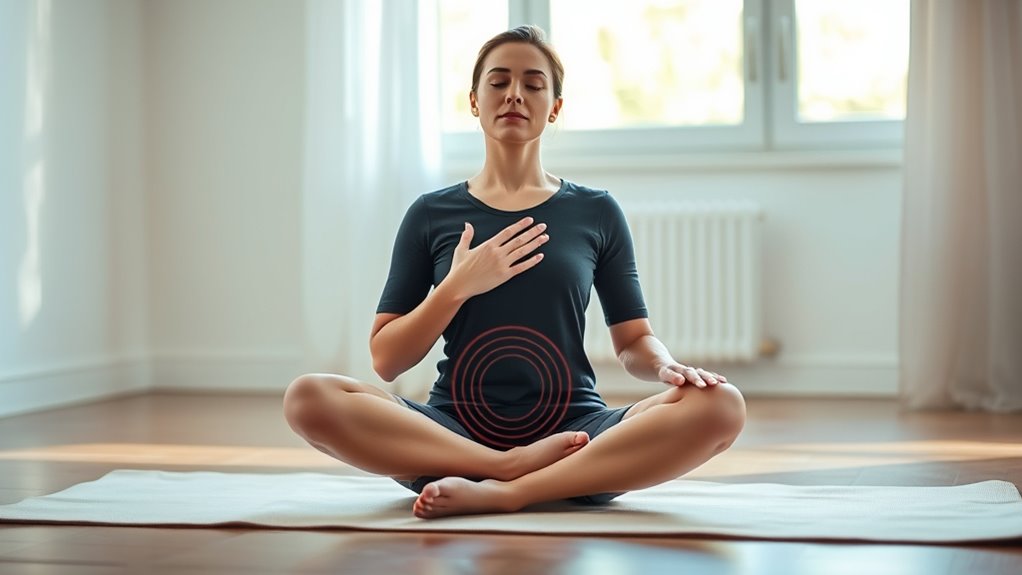 relaxing breath and knees