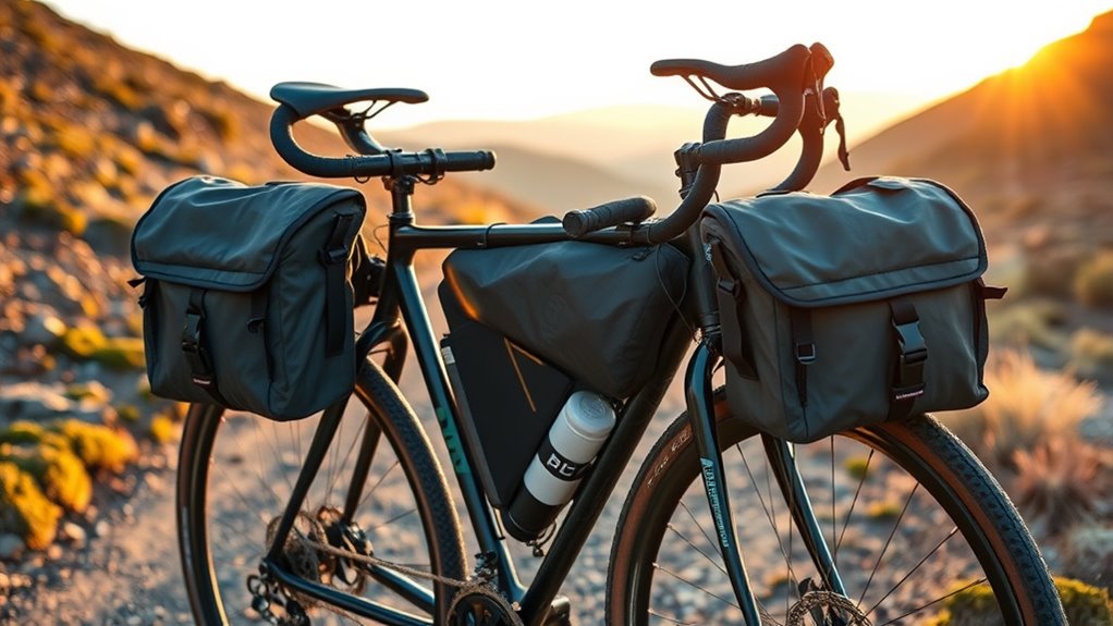 balanced bikepacking bag placement