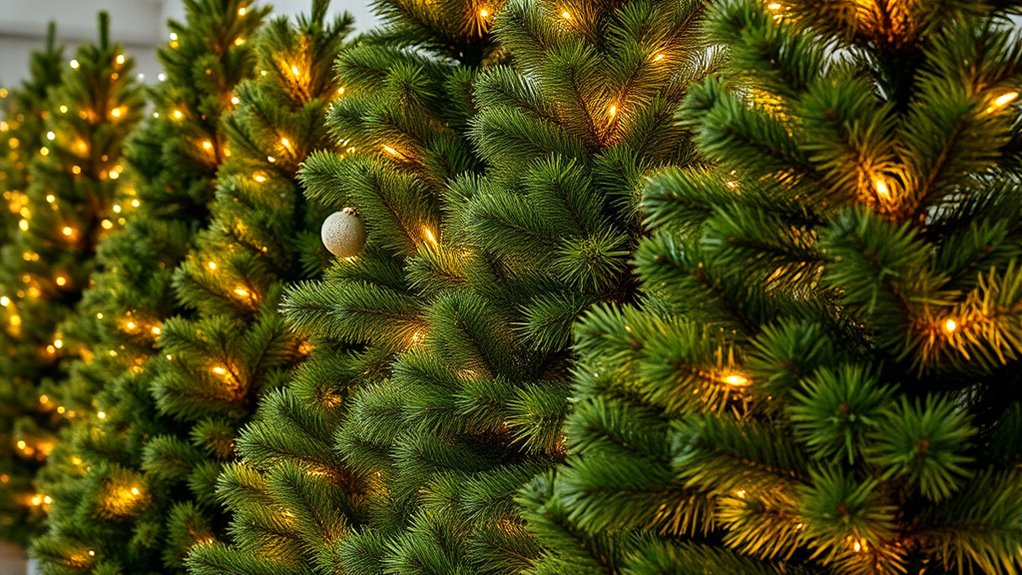 realistic pre lit christmas trees