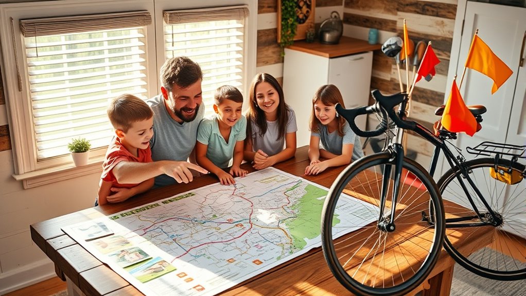 prepare safe family cycling routes