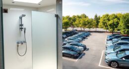 shower and parking facilities