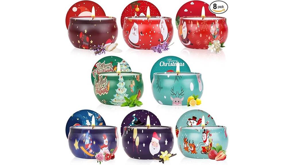 eight christmas candle pack
