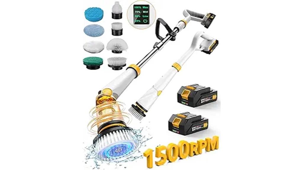 electric spin scrubber with two batteries